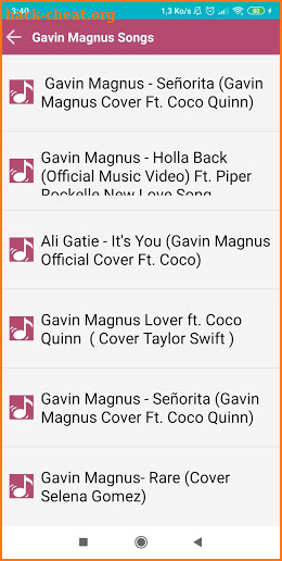Gavin Magnus songs screenshot