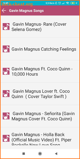 Gavin Magnus songs screenshot