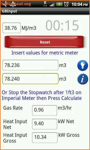 GB Gas Rate Calculator screenshot