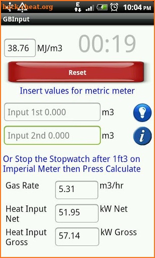 GB Gas Rate Calculator screenshot