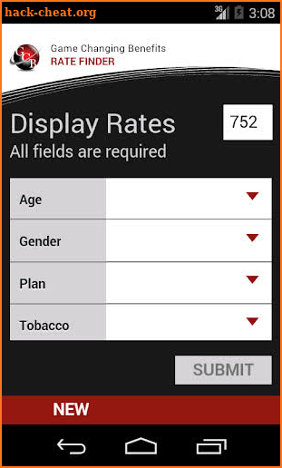 GCB MS Rate Finder screenshot