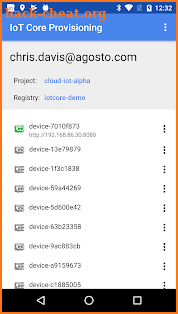 GCP IoT Core Provisioning Demo screenshot