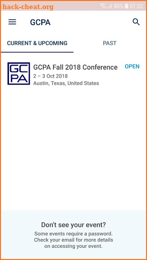 GCPA Events screenshot