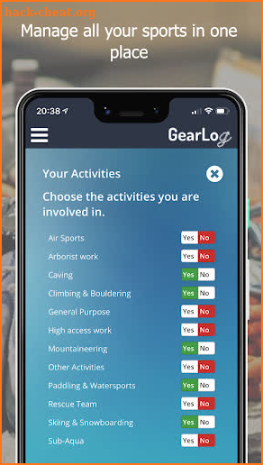 GearLog screenshot