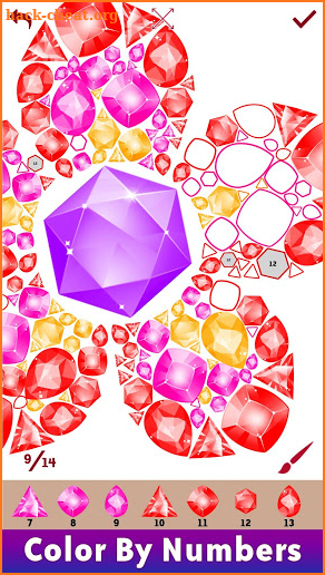 Gems Art: Color by Number, Number Coloring Pages screenshot