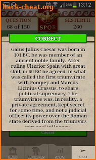 Genius Quiz History of Rome screenshot