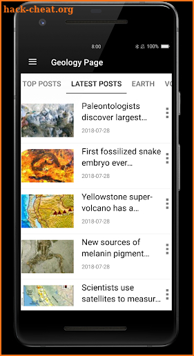 Geology Page screenshot