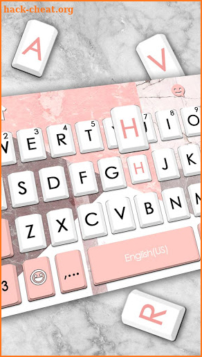 Geometric Coral Pink Keyboard Theme screenshot