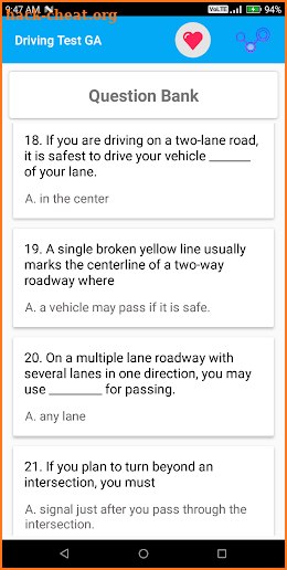Georgia DMV Permit Practice Test 2018 screenshot