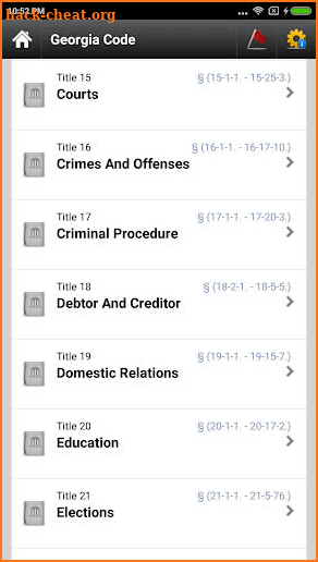 Georgia Laws & Statutes GA law screenshot