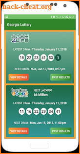 Georgia Lottery Results screenshot