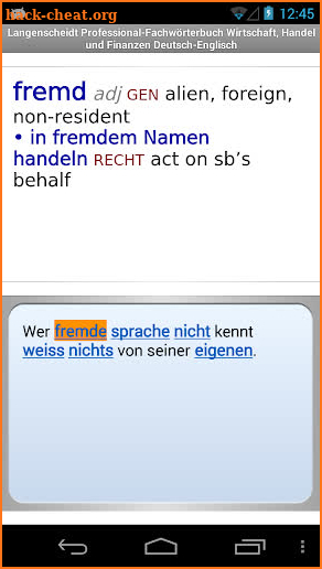 German - English Business & Finance Dictionary screenshot