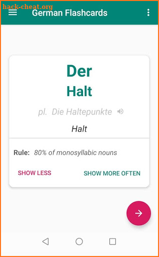 German Flashcards screenshot