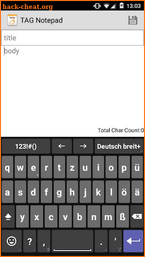 German for AnySoftKeyboard screenshot