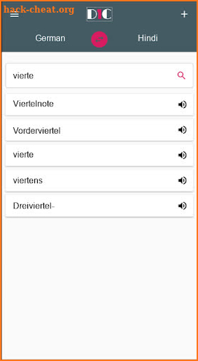 German - Hindi Dictionary (Dic1) screenshot