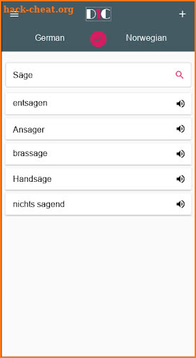 German - Norwegian Dictionary (Dic1) screenshot
