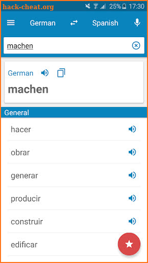 German-Spanish Dictionary screenshot