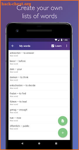 German Words. Flash Cards. Vocabulary Builder screenshot