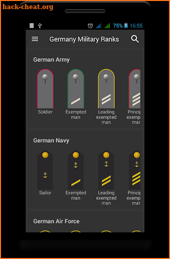 Germany military ranks screenshot
