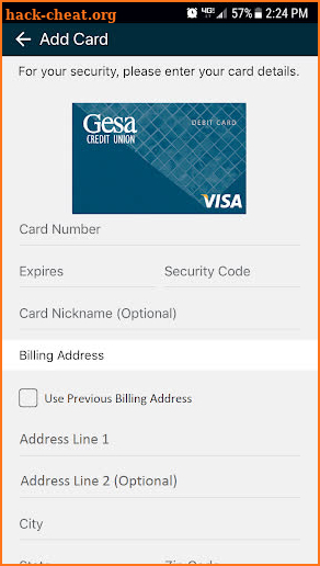 Gesa Xpress Card Controls screenshot