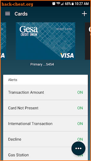 Gesa Xpress Card Controls screenshot