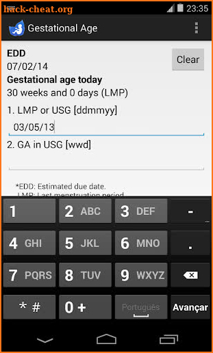 Gestational Age (baby's age) screenshot