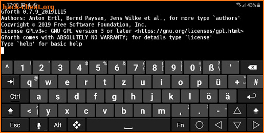 gforth - GNU Forth for Android screenshot