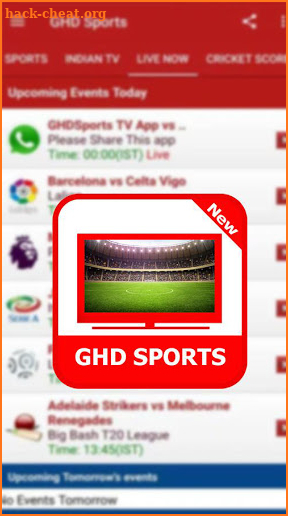 GHD SPORTS Free Live TV GUIDE screenshot