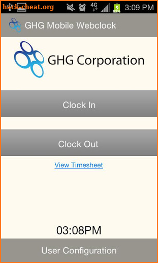 GHG Mobile Webclock screenshot