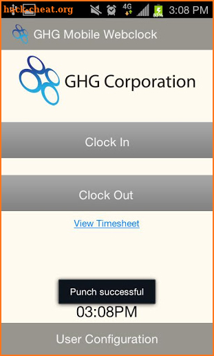 GHG Mobile Webclock screenshot