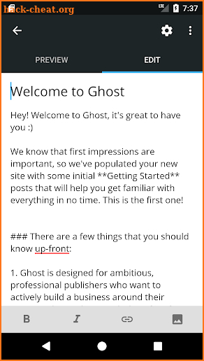 Ghost - Professional Blogging screenshot