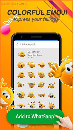 Gif Stickers For WhatsApp-Colorful Emoji screenshot