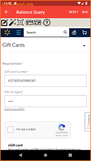 Gift Card Balance+ (balance check of gift cards) screenshot