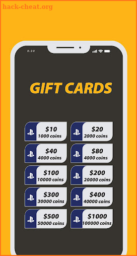 Gift Game PSN Cards screenshot