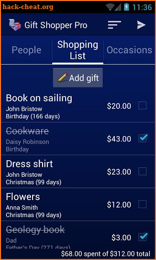 Gift Shopper Pro screenshot