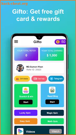 Gifto - Get Free Diamonds, UC, Gift Cards & Cash screenshot