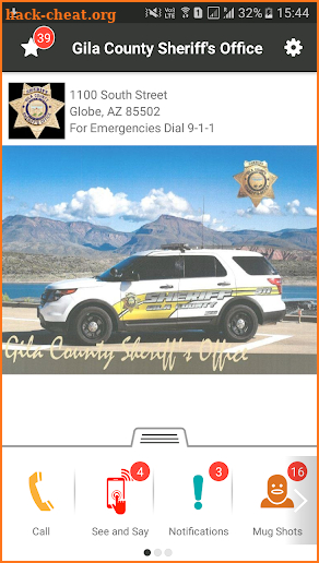 Gila County Sheriff's Office screenshot