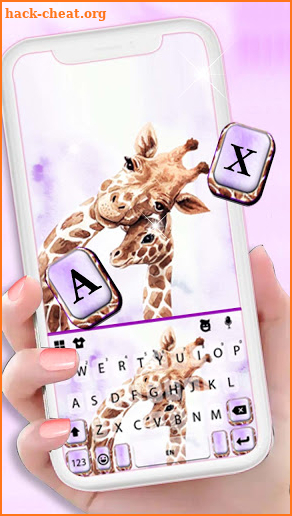 Giraffe Love Keyboard Background screenshot