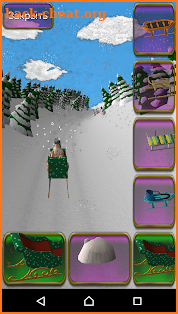 Girl on a sled. Snow slides. screenshot