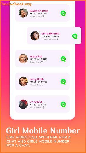 Girls Mobile Number Prank – Random Girl Video Chat screenshot