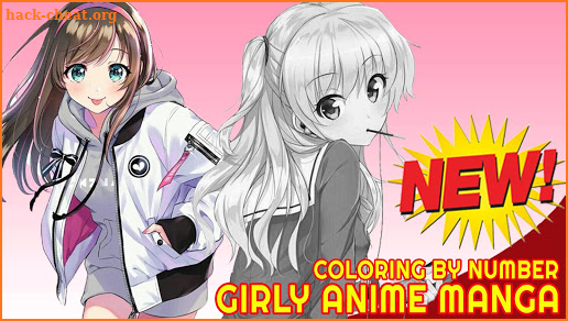 Girly Anime Manga Kawaii Color By Number Pixel Art screenshot