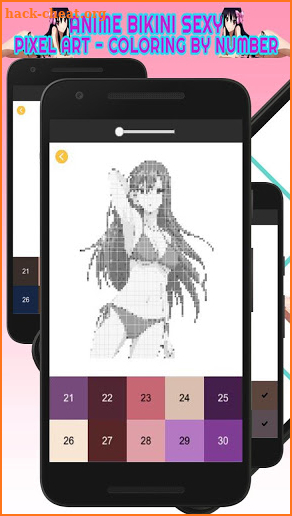 Girly Anime Sexy Bikini Pixel Art Color By Number screenshot