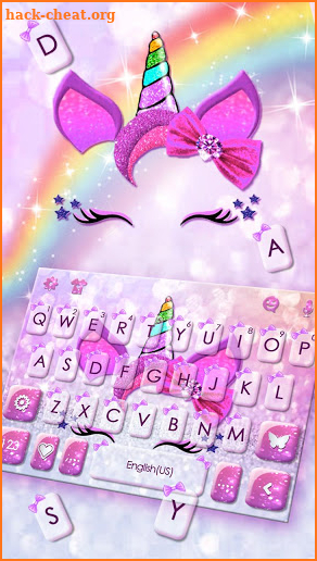 Girly Bowknot Unicorn Keyboard Theme screenshot