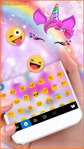 Girly Bowknot Unicorn Keyboard Theme screenshot