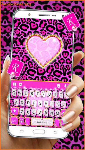 Girly Cheetah Heart Keyboard Theme screenshot