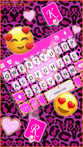 Girly Cheetah Heart Keyboard Theme screenshot