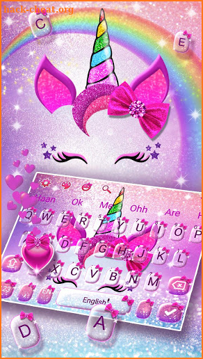 Girly Glisten Unicorn Kitty Keyboard screenshot