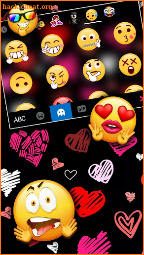 Girly Hearts Doodle Keyboard Theme screenshot