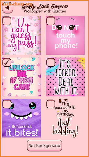 Girly Lock Screen Wallpaper with Quotes screenshot
