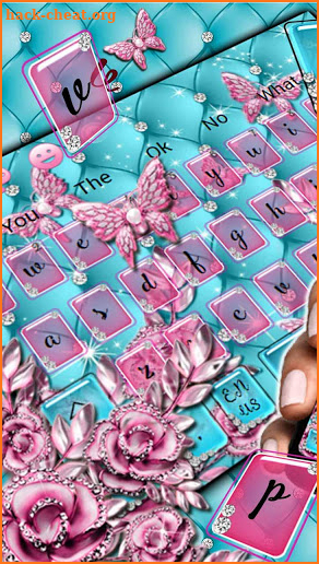 Girly Pink Blue Keyboard Theme screenshot